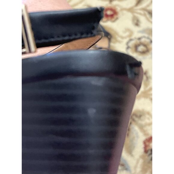 Vionic Cali Wedge Sandals Size 10 Black Leather Strappy - Picture 8 of 11